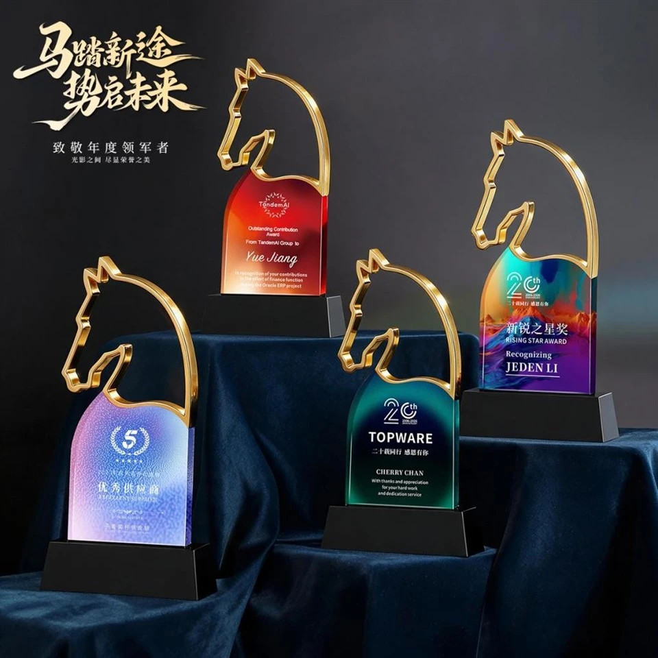 Zinc Alloy Crystal Horse Trophy factory